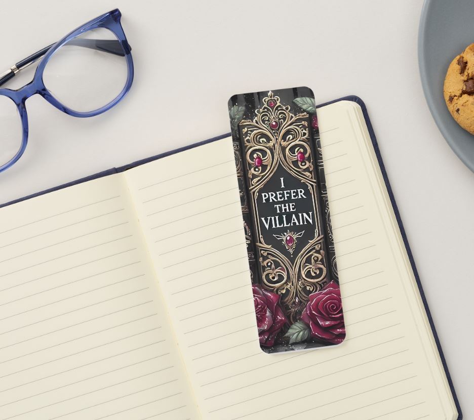 I Prefer the Villain Glossy Double - Sided Bookmark, 2” x 6” - Merry May