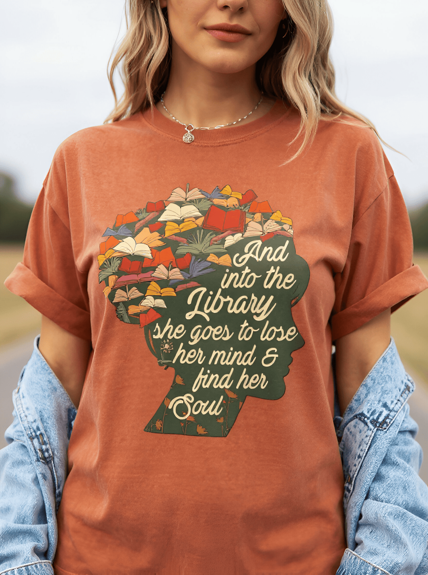 Into the Library T-shirt - Merry May