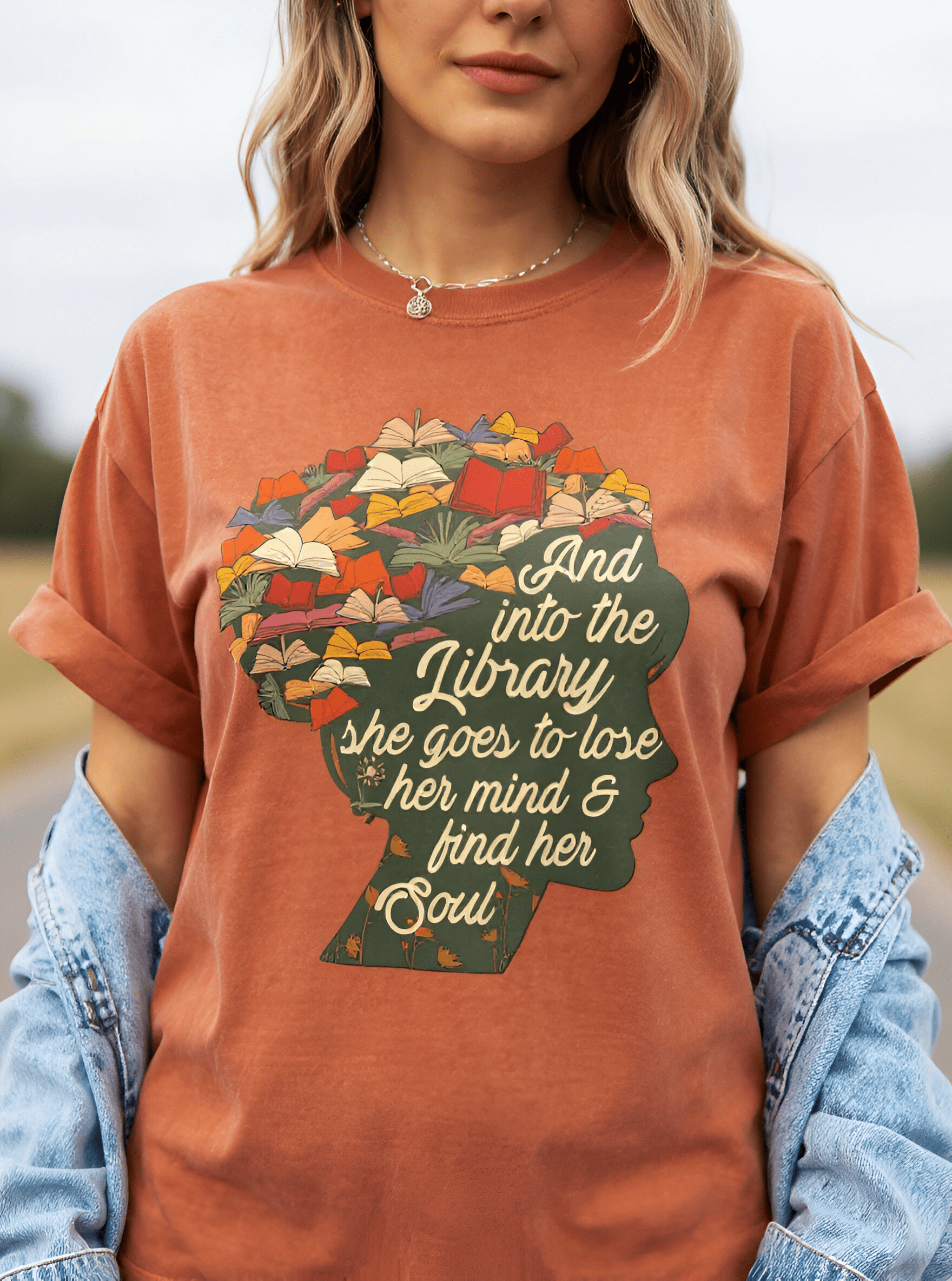Into the Library T-shirt - Merry May