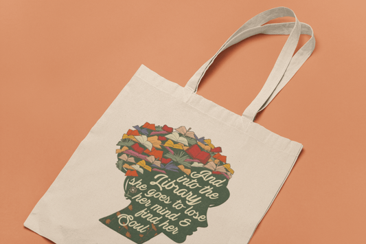 Into The Library Tote Bag - Merry May
