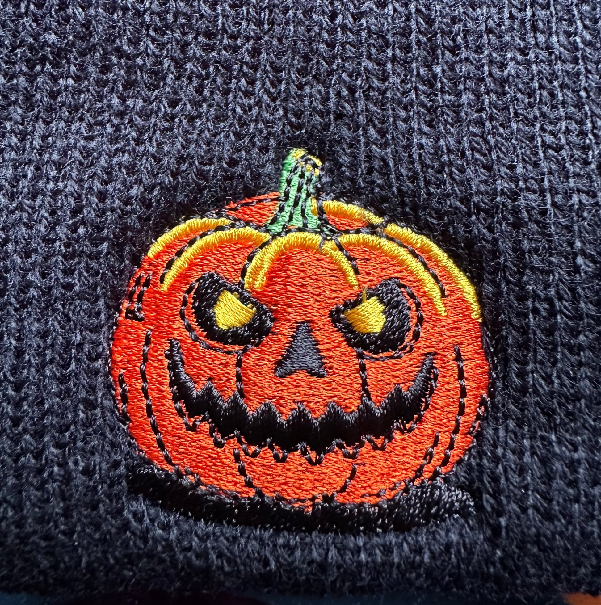 Jack O'Lantern Embroidered Beanie - Merry May