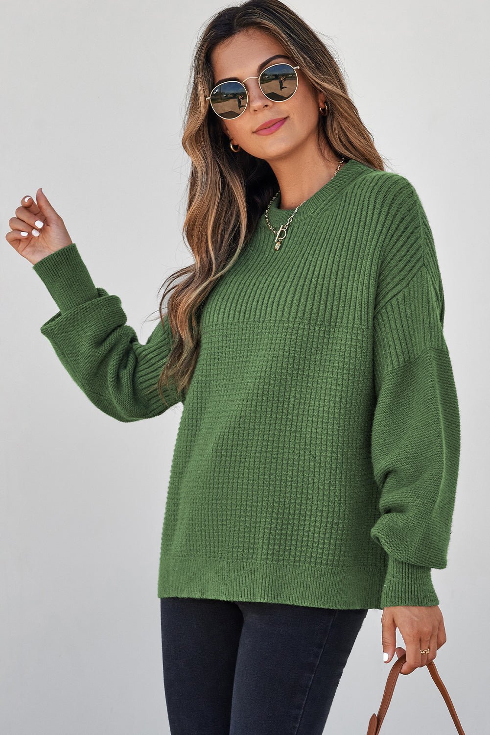 Julietta Mixed Textured Knitted Sweater - Merry May