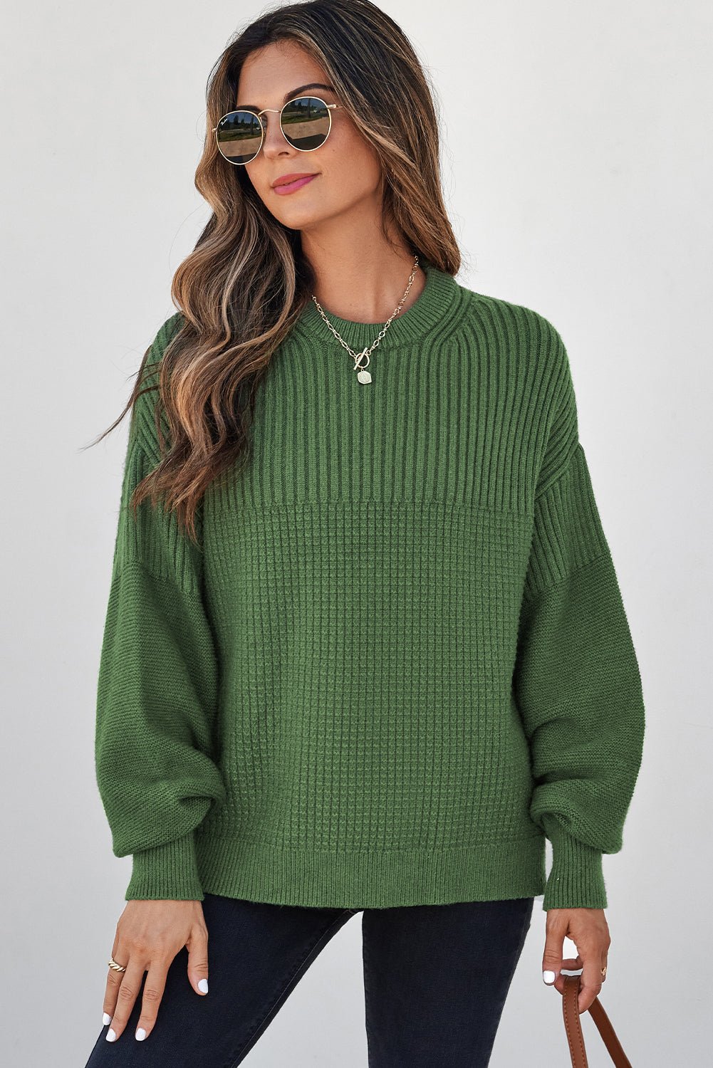Julietta Mixed Textured Knitted Sweater - Merry May