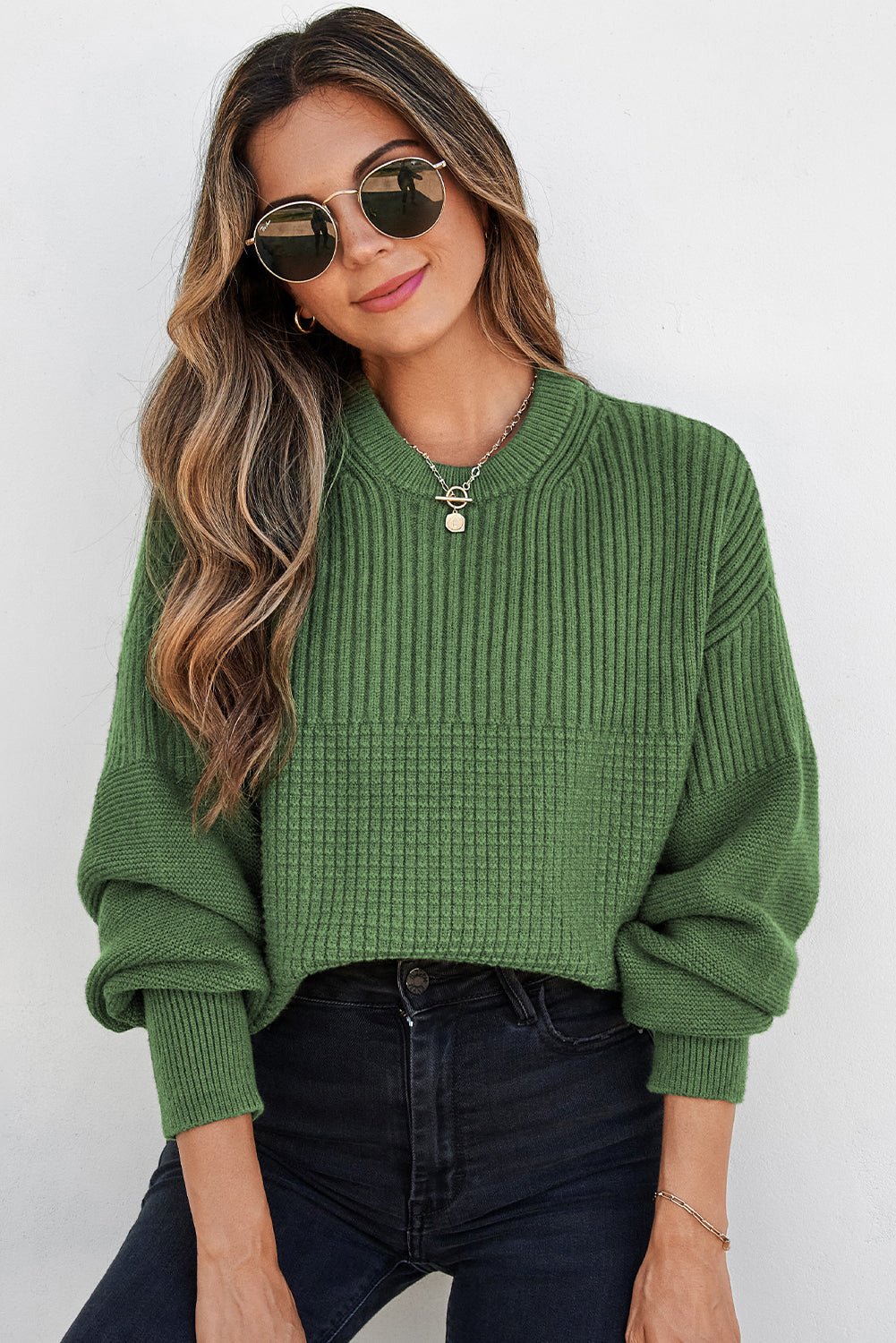 Julietta Mixed Textured Knitted Sweater - Merry May
