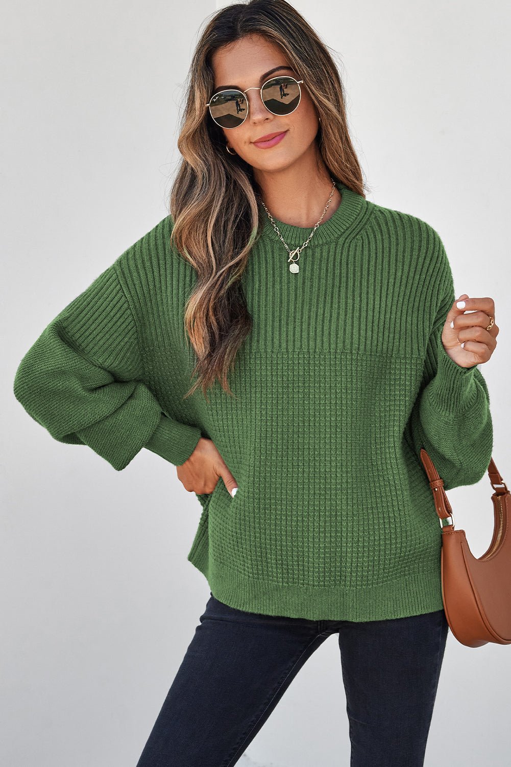 Julietta Mixed Textured Knitted Sweater - Merry May