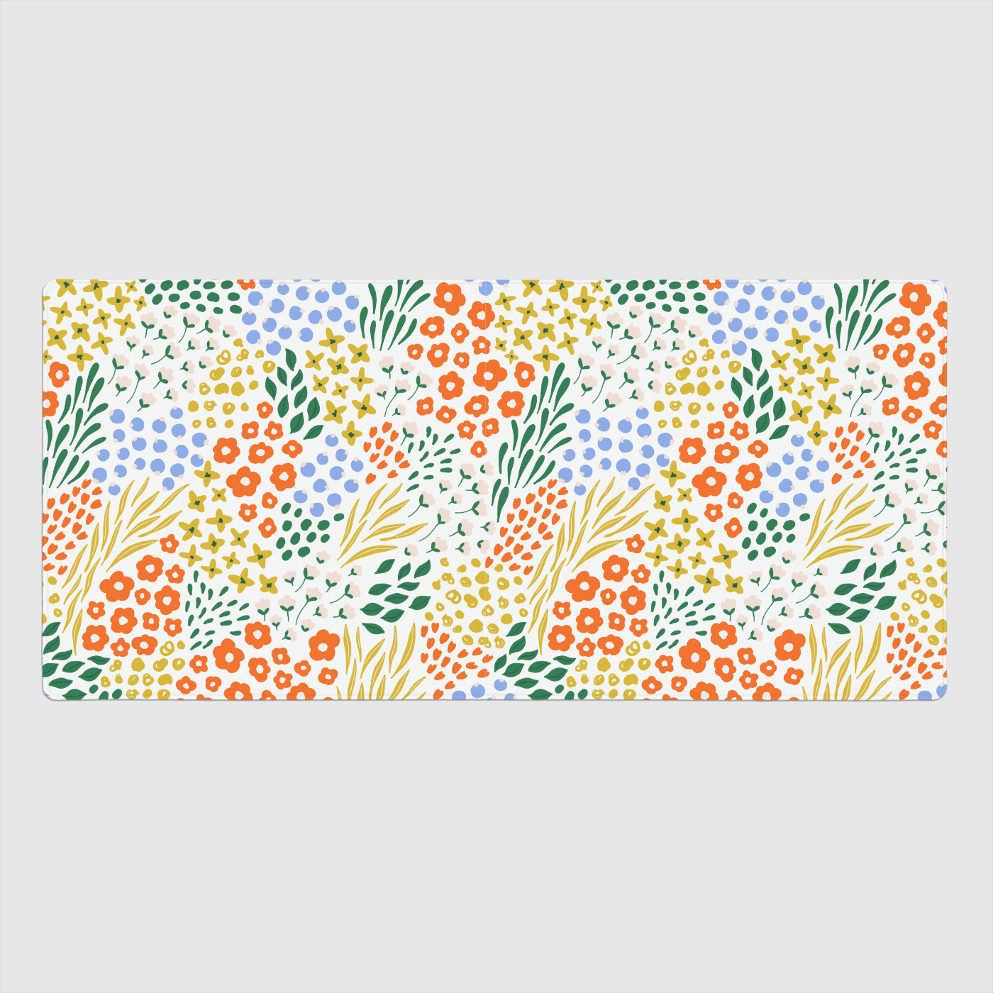 Light Winter Floral Large Desk Mat, 35x16" - Merry May