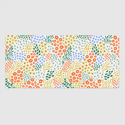 Light Winter Floral Large Desk Mat, 35x16" - Merry May