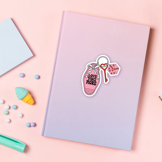 Love You More Vinyl Stickers,2.5" x 3,0" - Merry May