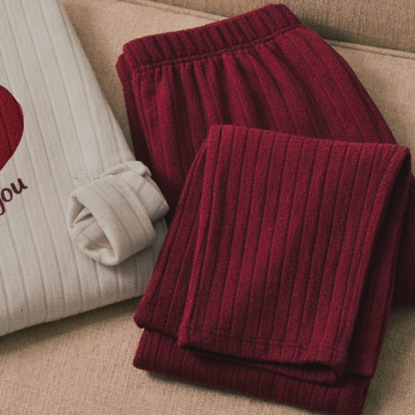 Love You Two - Piece Loungewear Set - Merry May