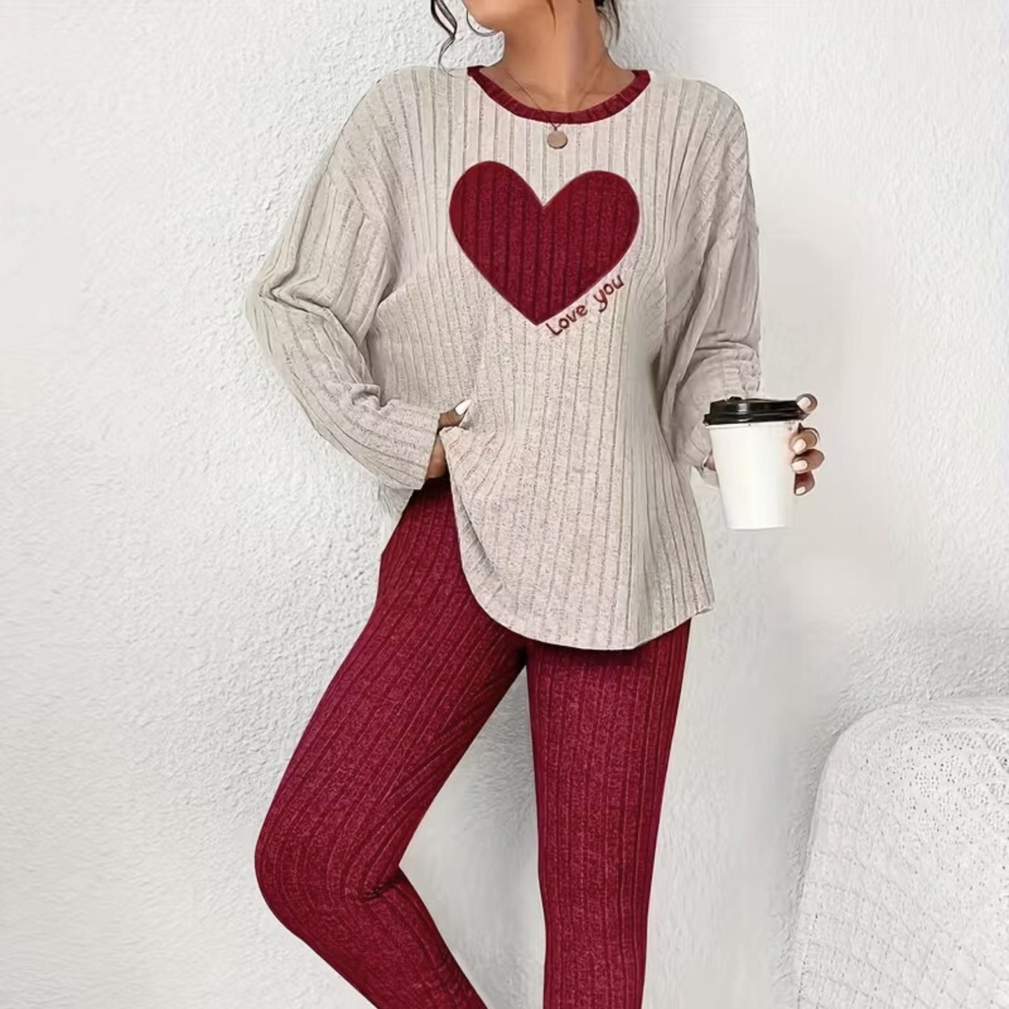 Love You Two - Piece Loungewear Set - Merry May