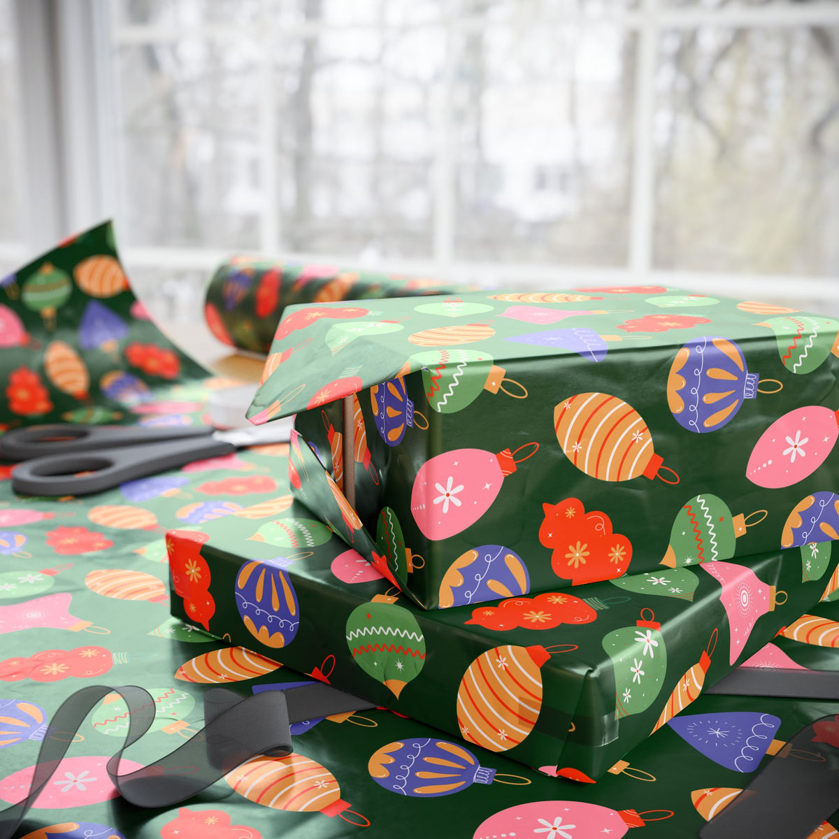 Vintage Ornaments Wrapping Paper Roll