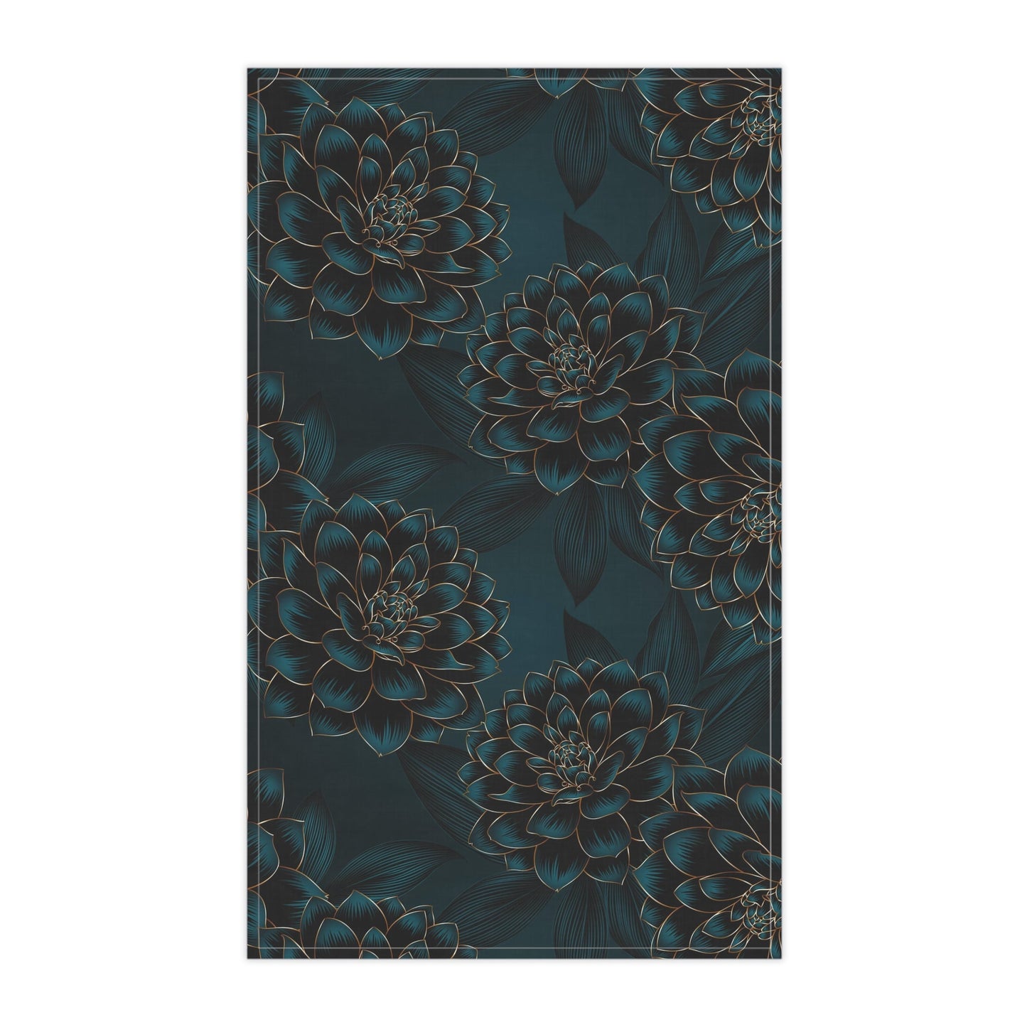 Midnight Dahlia Tea Towel, 18" x 30" - Merry May