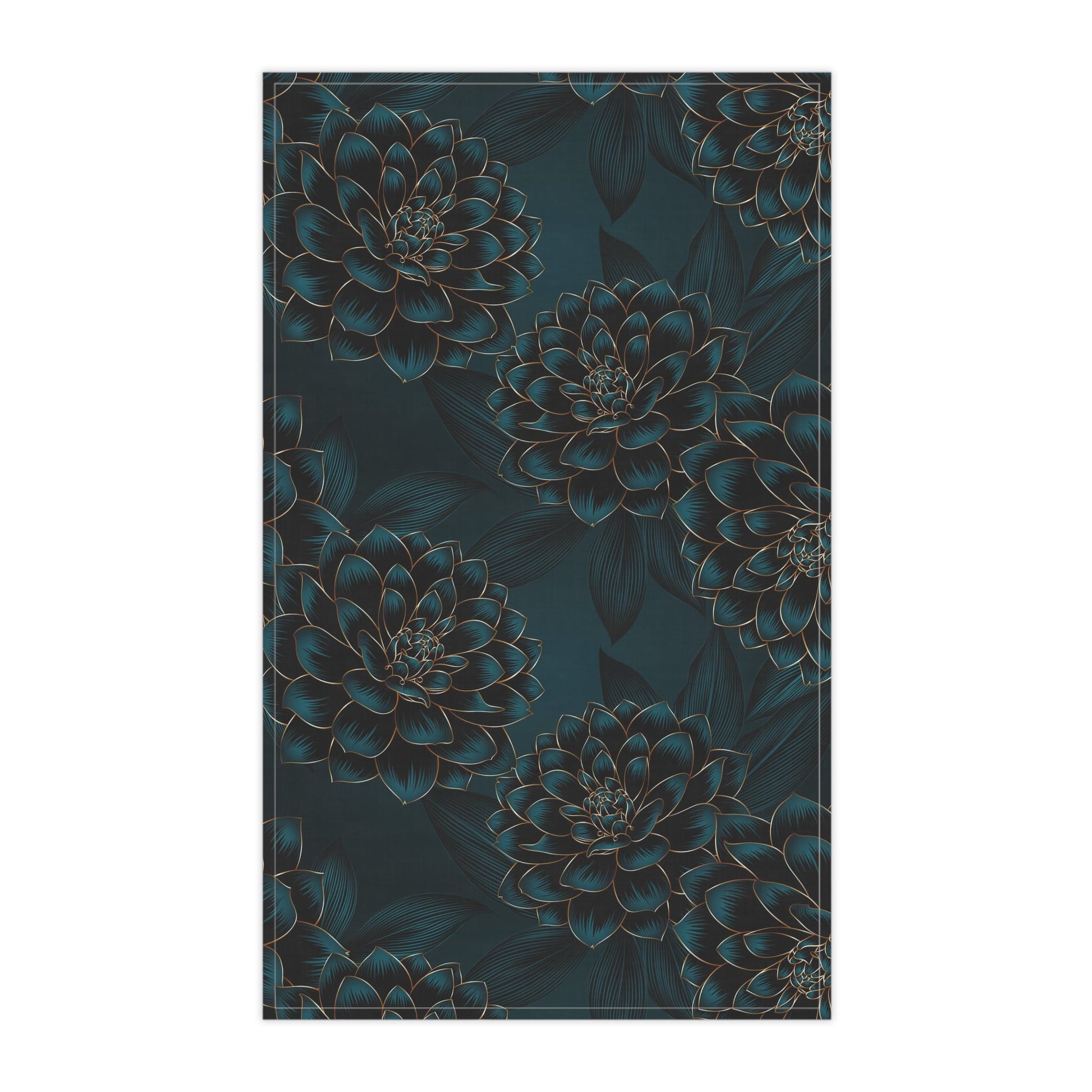 Midnight Dahlia Tea Towel, 18" x 30" - Merry May