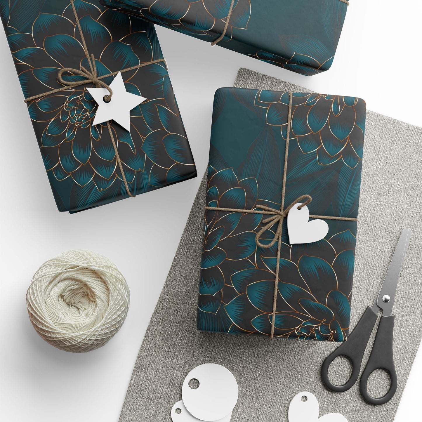 Midnight Dahlia Wrapping Paper Roll - Merry May