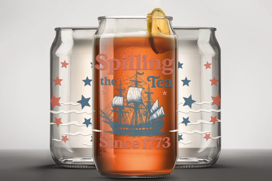 Spilling the Tea 16 oz. Glass Cup