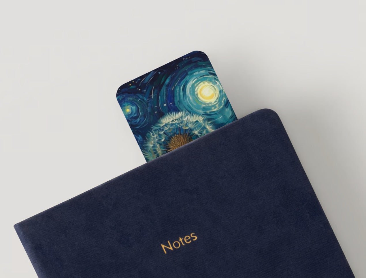 Nighttime Dandelions Glossy Double - Sided Bookmark, 2” x 6” - Merry May