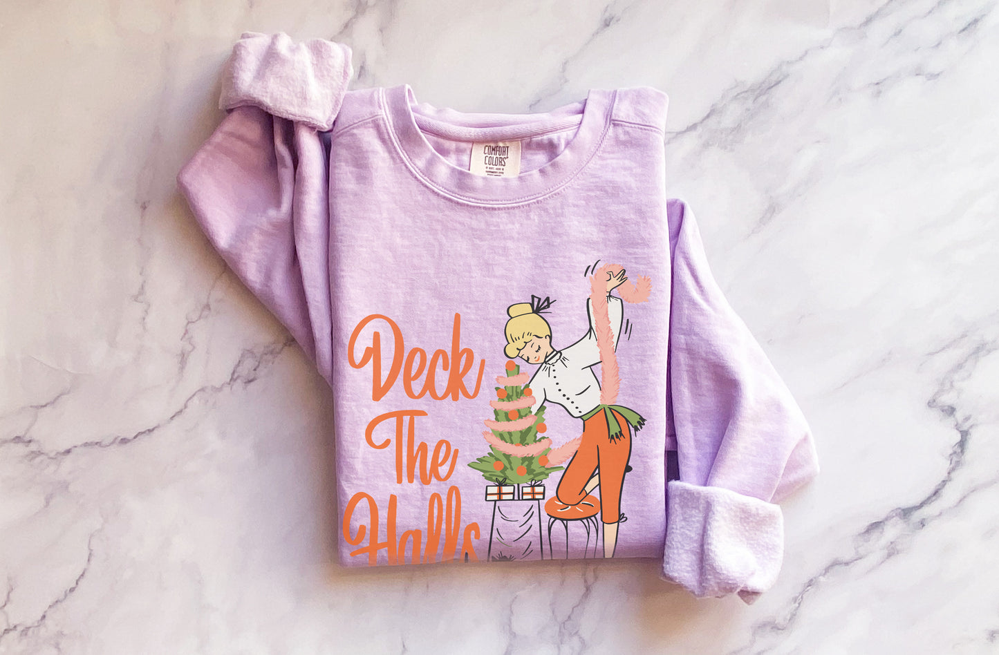 Retro Deck the Halls Crewneck Sweatshirt