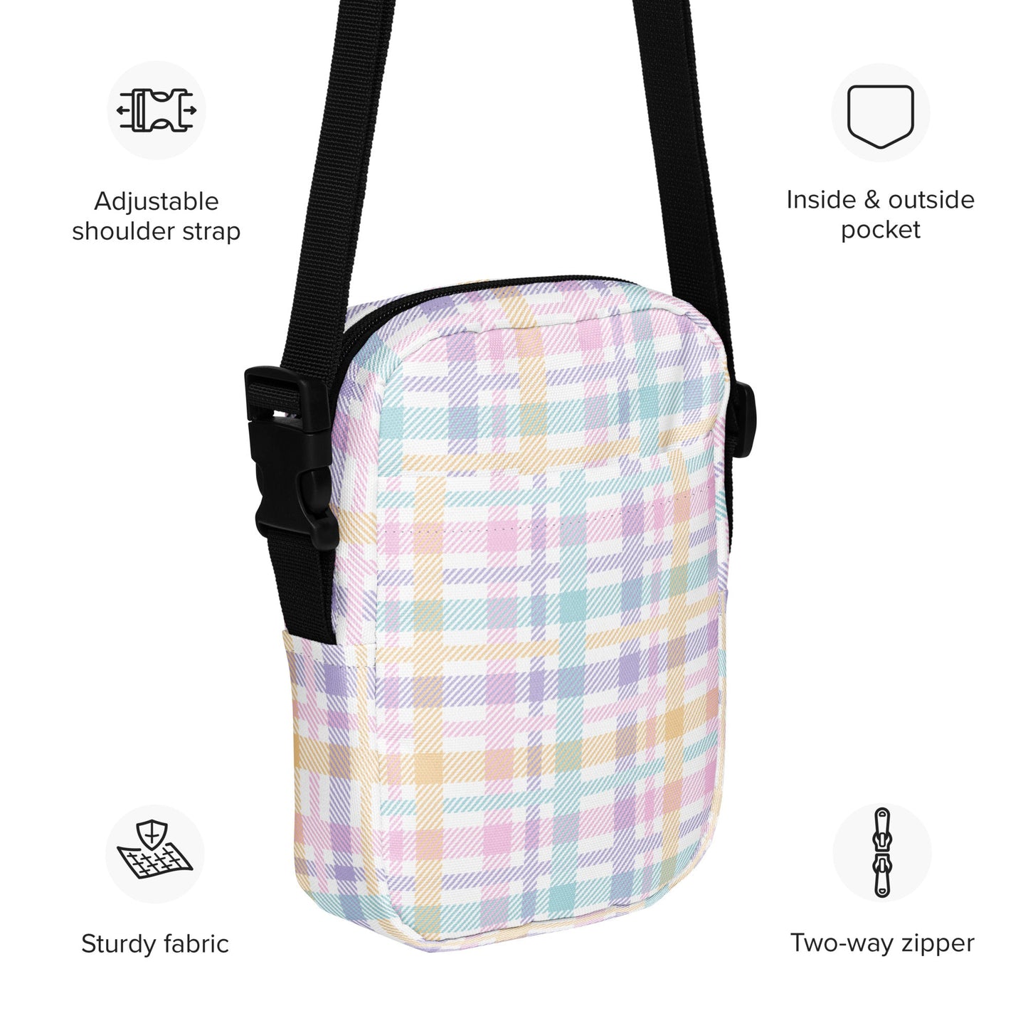 Pastel Plaid Crossbody Bag - Merry May