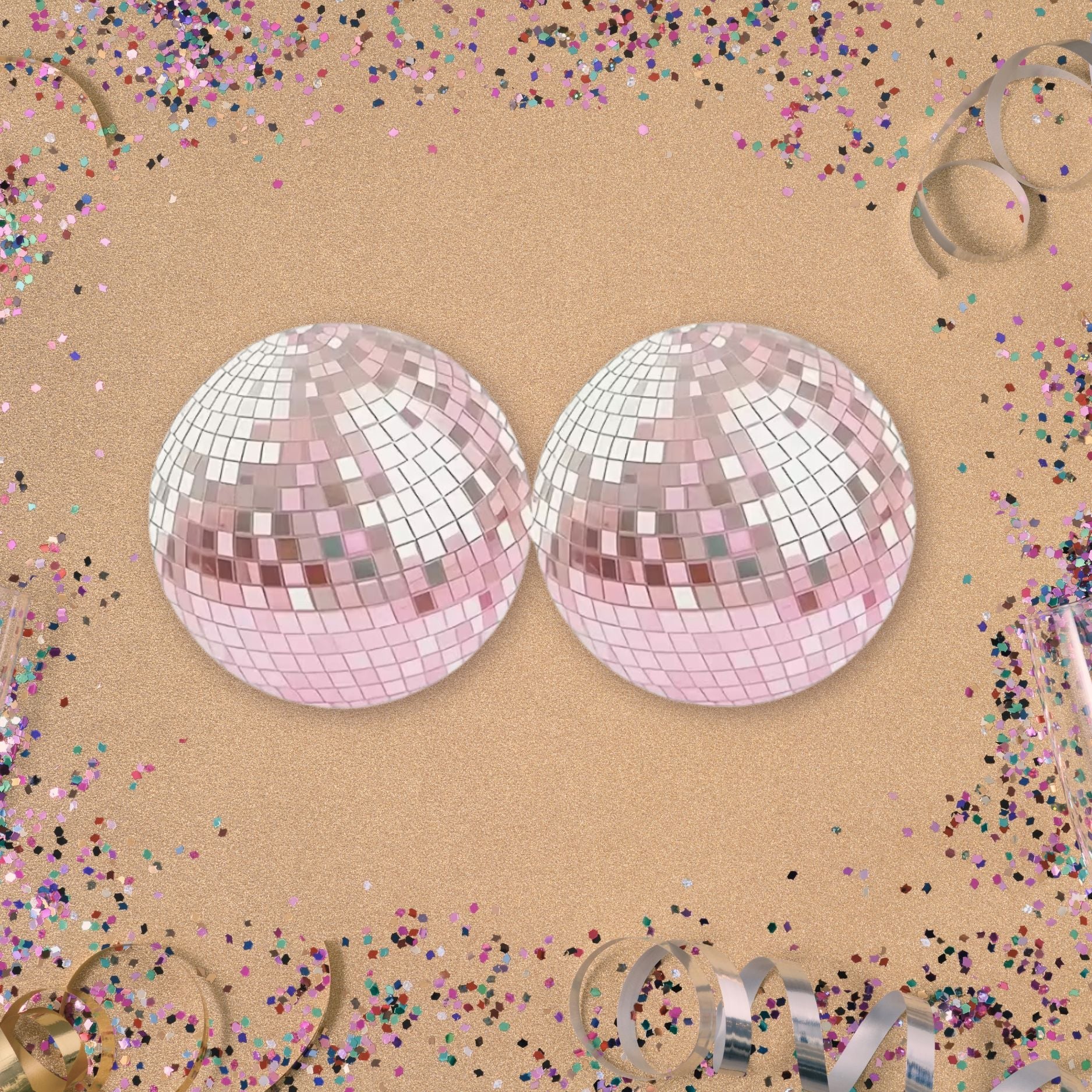 Pink Disco Ball Car Coasters - Merry May
