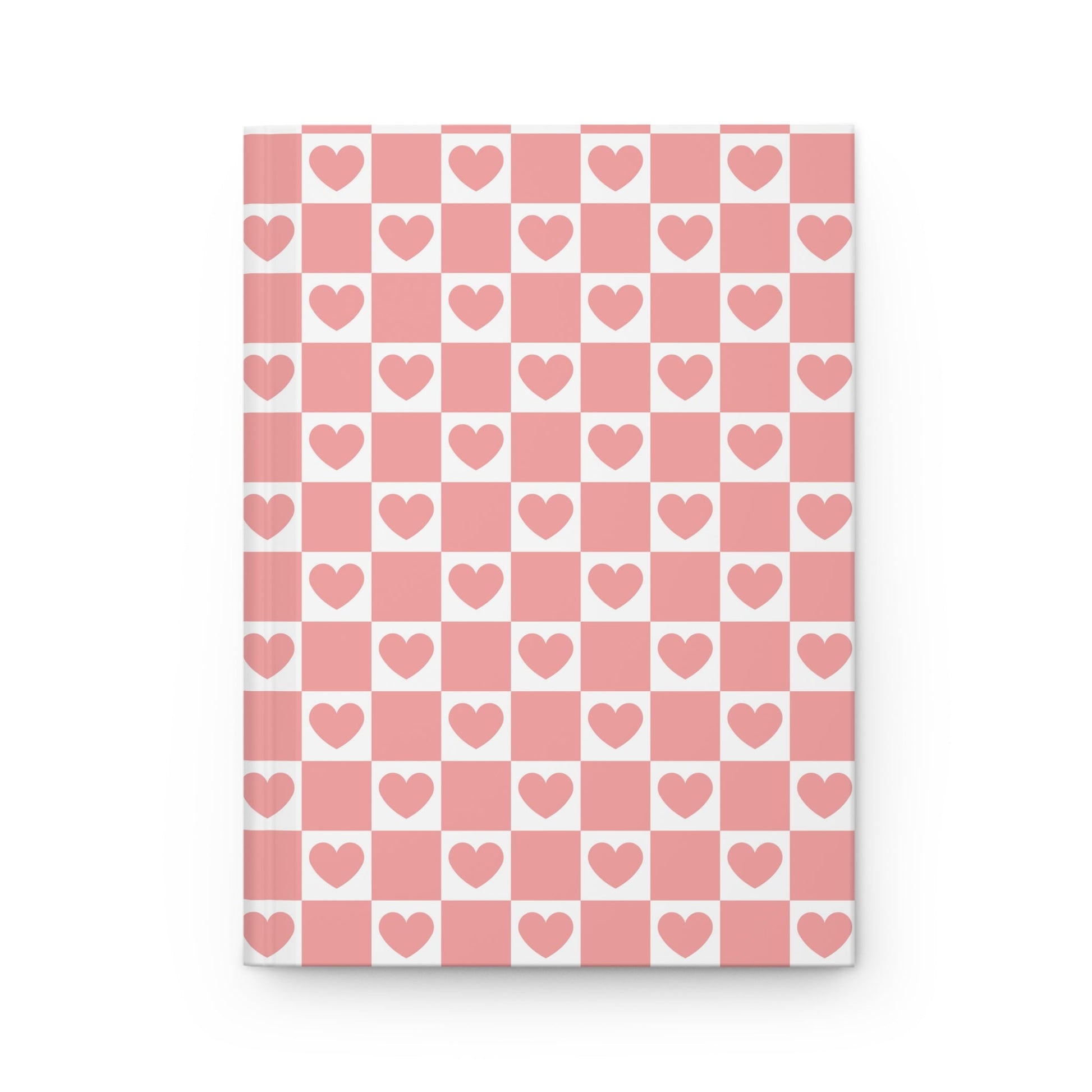 Pink Heart Grid Matte Hardcover Journal, 5.75" x 8" - Merry May