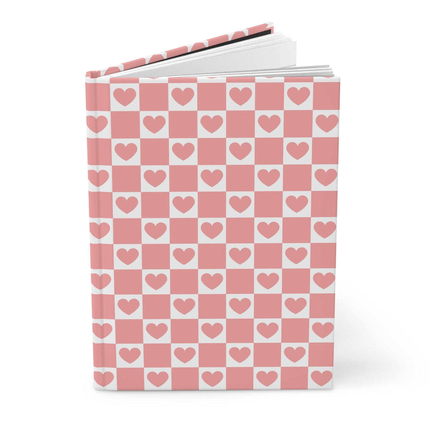 Pink Heart Grid Matte Hardcover Journal, 5.75" x 8" - Merry May