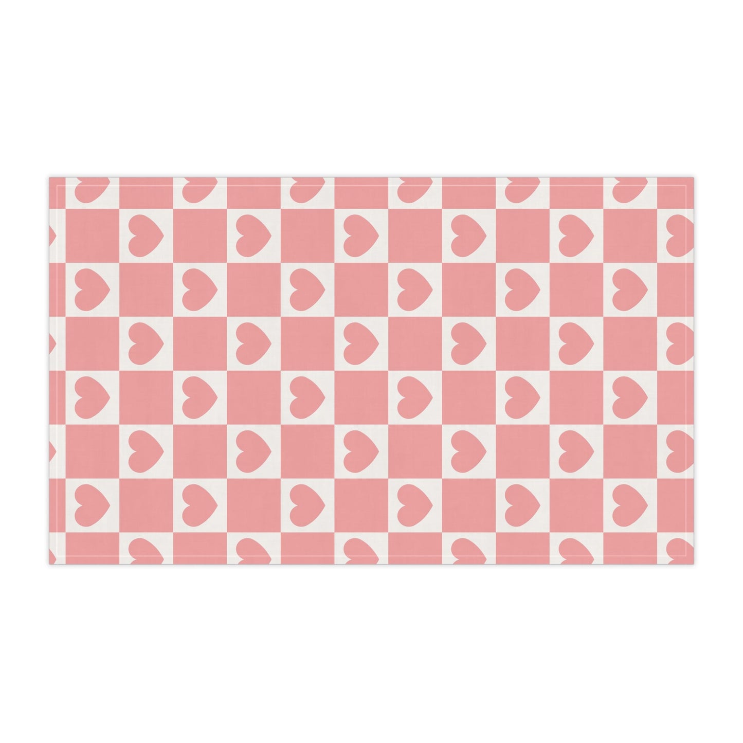 Pink Heart Grid Tea Towel, 18" x 30" - Merry May