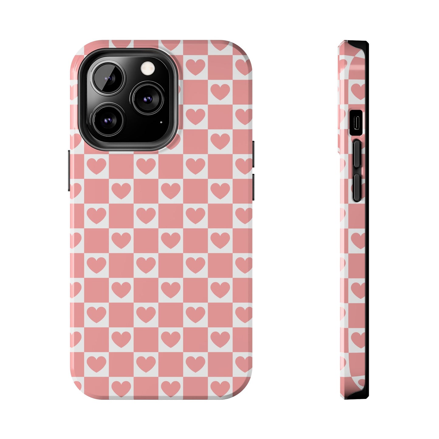 Pink Heart Grid Tough Case for iPhone®
