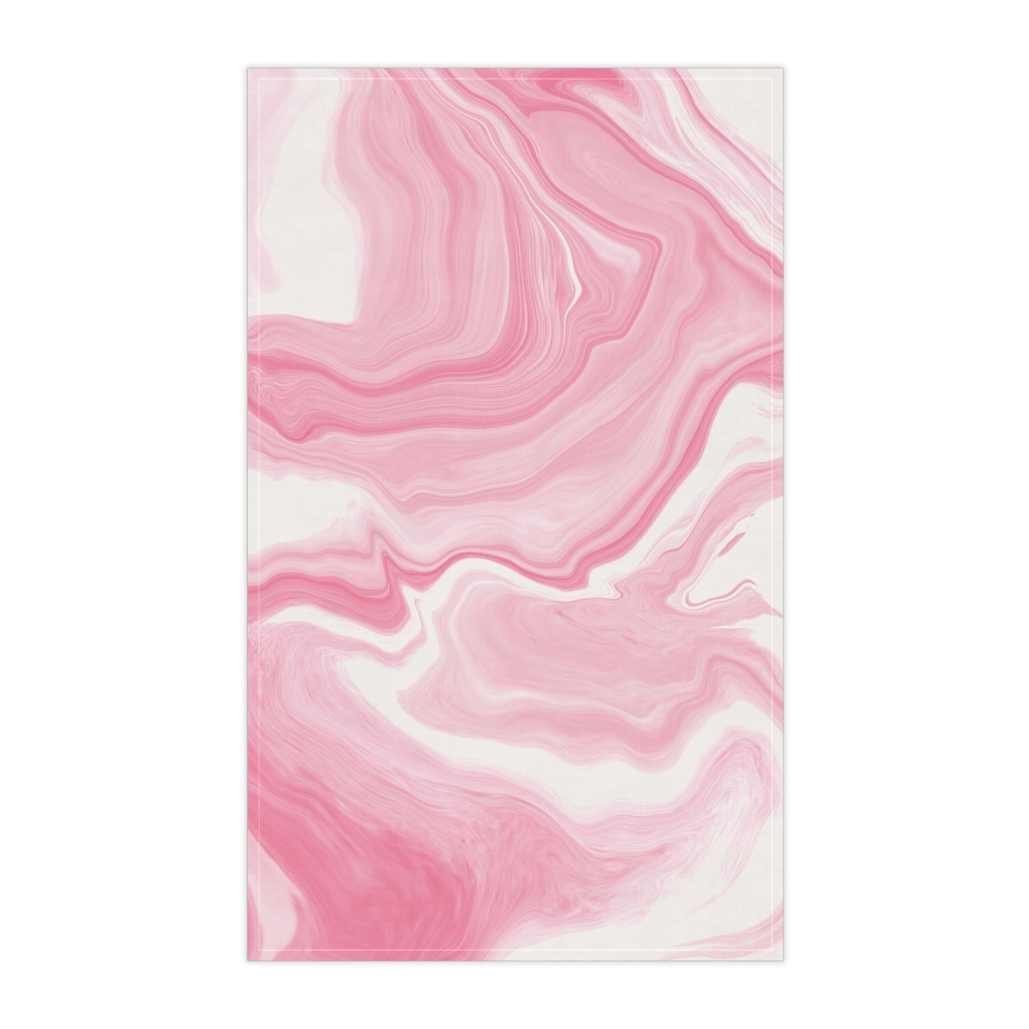 Pink Marble Swirl Tea Towel, 18” x 30” - Merry May