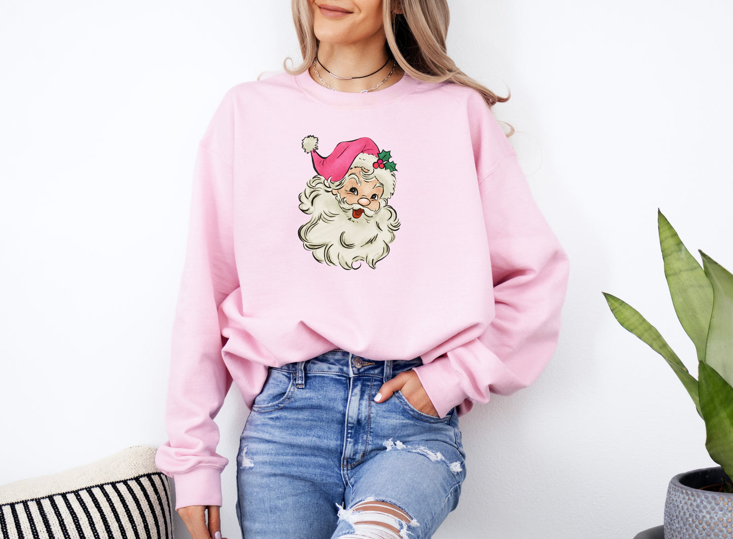 Pink Santa Sweatshirt - Merry May