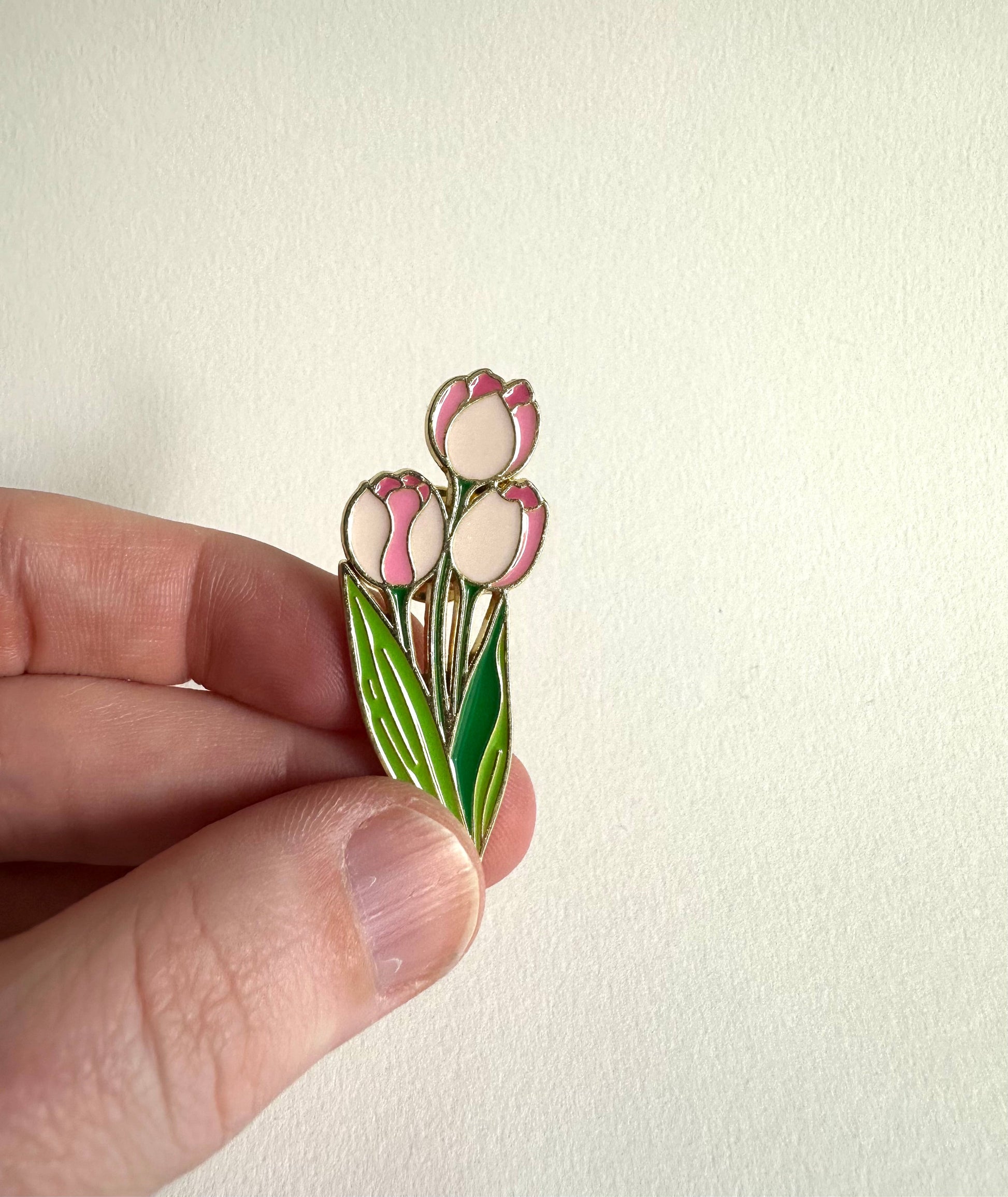 Pink Tulips Enamel Pin - Merry May