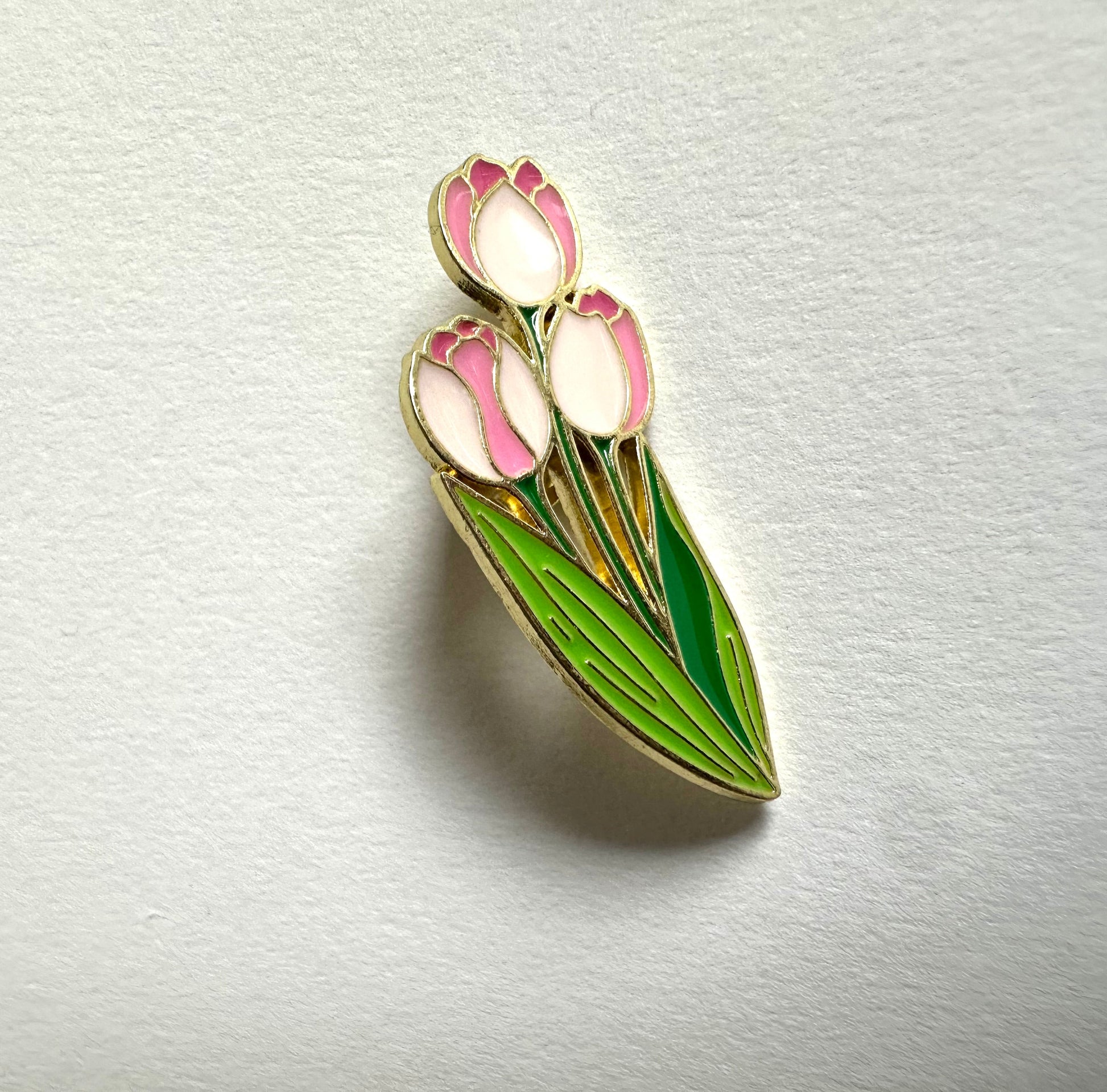 Pink Tulips Enamel Pin - Merry May