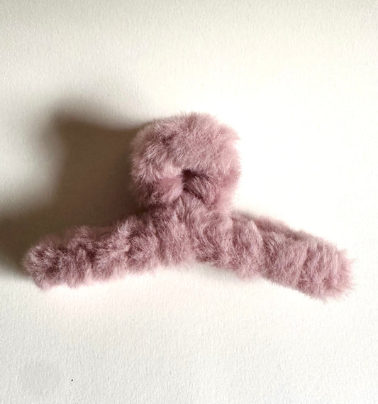 Plush Pastel Faux Fur Hair Claw - Merry May