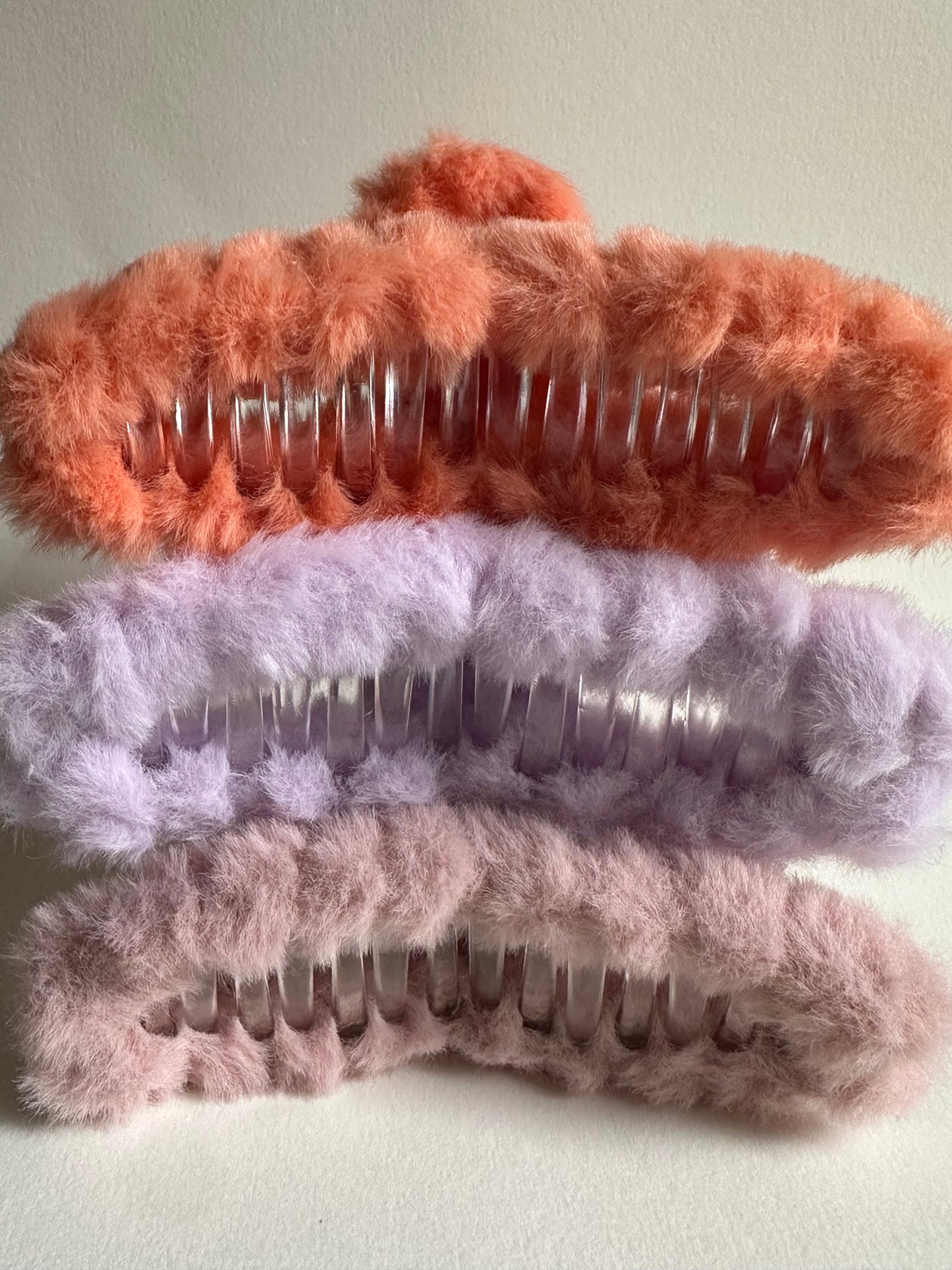 Plush Pastel Faux Fur Hair Claw - Merry May