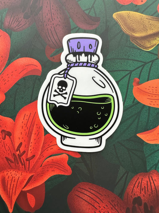 Poison Potion Vinyl Sticker, 2.8” x 3.0” - Merry May