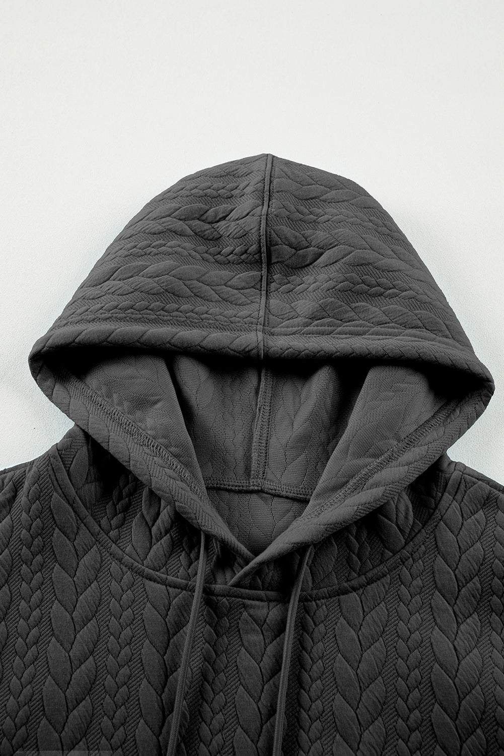 Promise Textured Baggy Solid Hoodie - Merry May