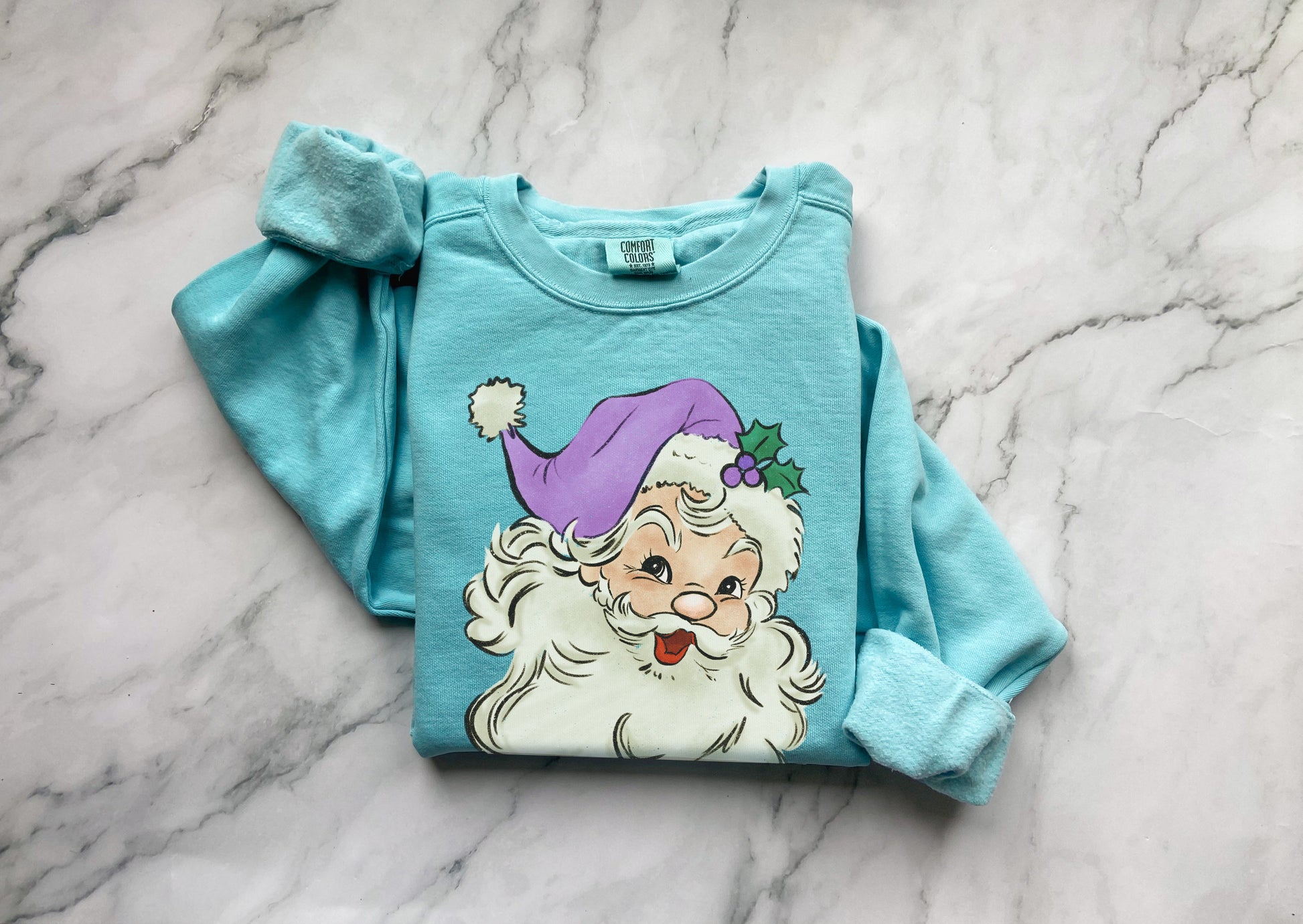 Purple Santa Hat Sweatshirt - Merry May