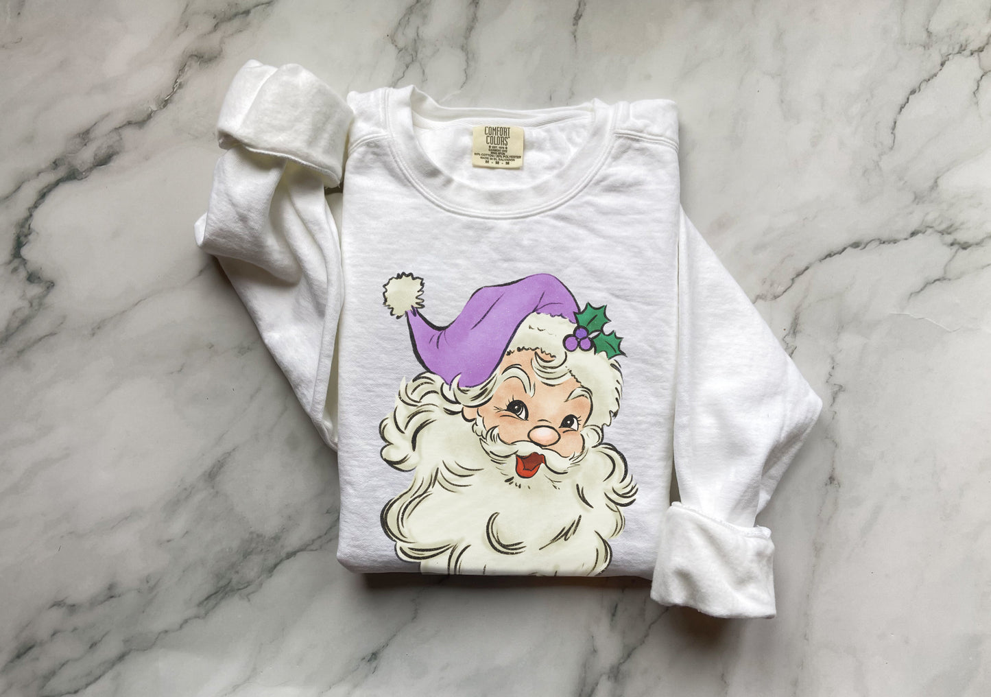 Purple Santa Hat Sweatshirt - Merry May