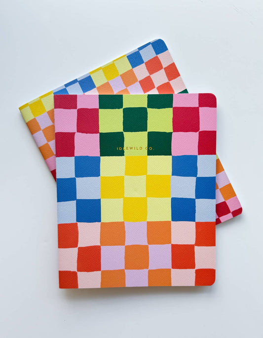 Rainbow Check Notebook Duo - Merry May