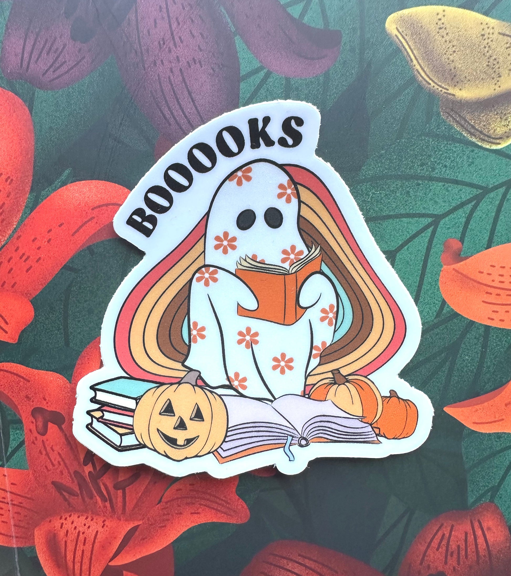 Reading Ghost Vinyl Sticker, 3" x 3" - Merry May