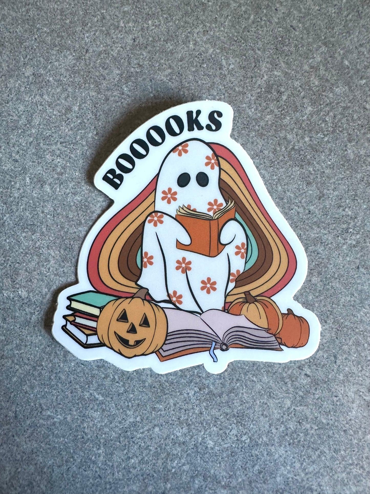 Reading Ghost Vinyl Sticker, 3" x 3" - Merry May