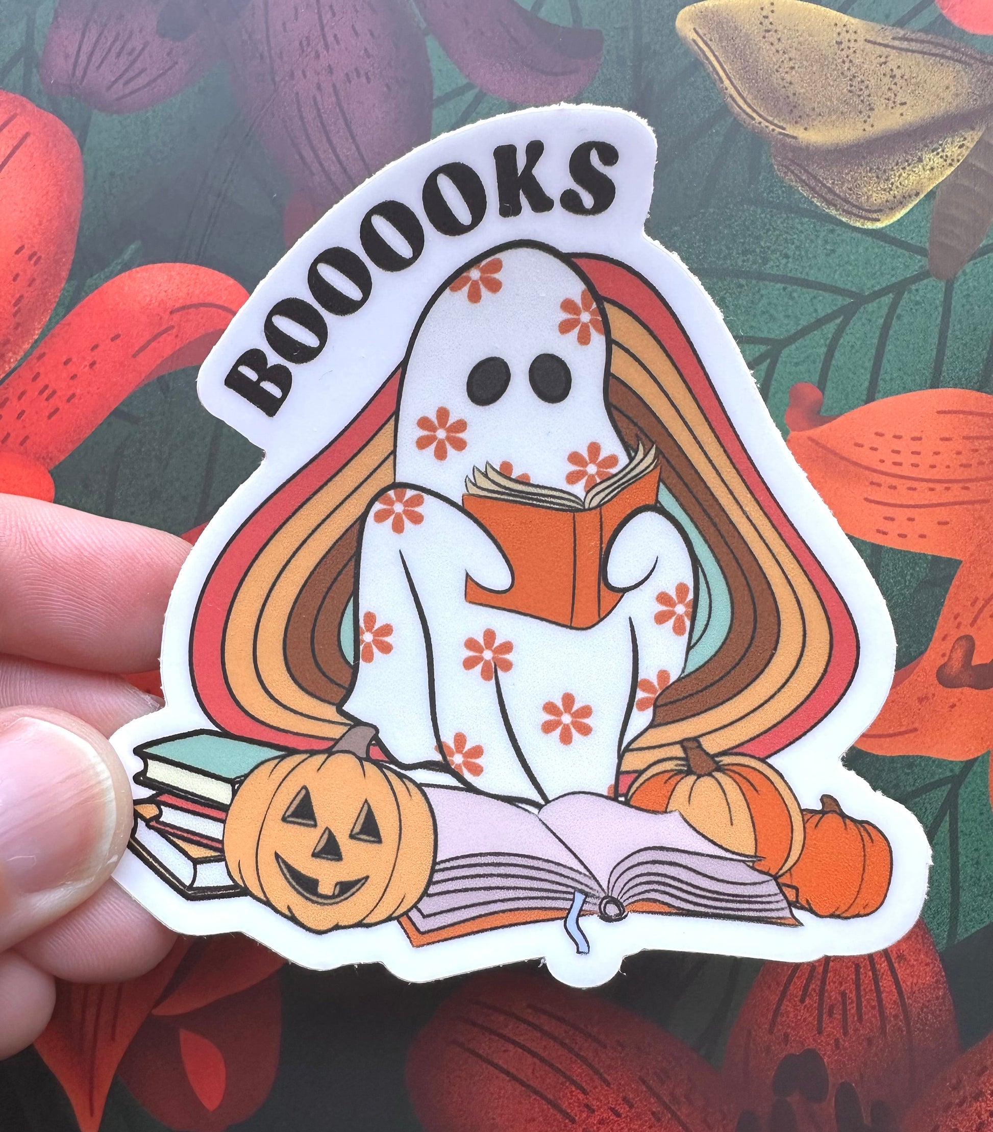 Reading Ghost Vinyl Sticker, 3" x 3" - Merry May