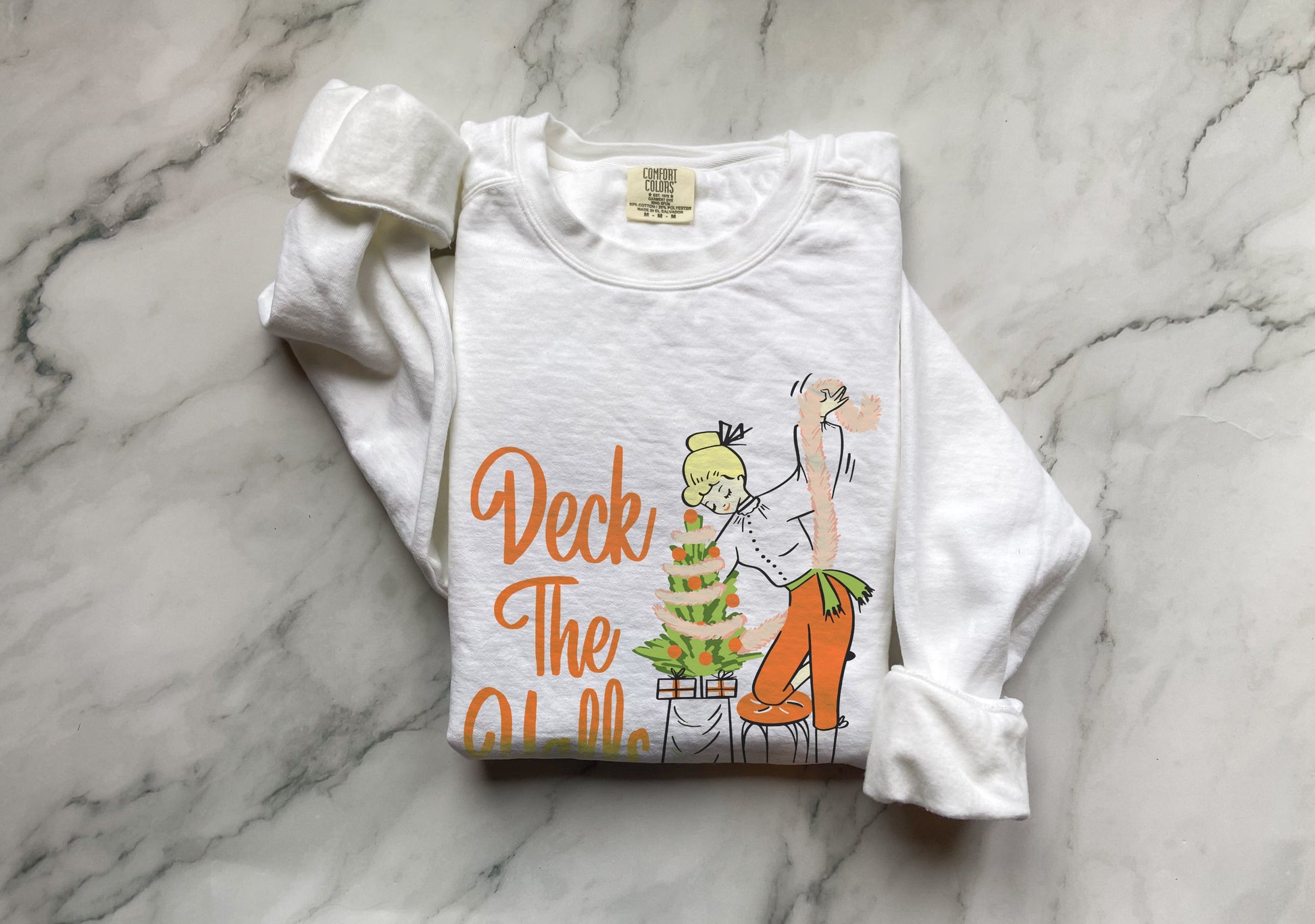 Retro Deck the Halls Crewneck Sweatshirt - Merry May