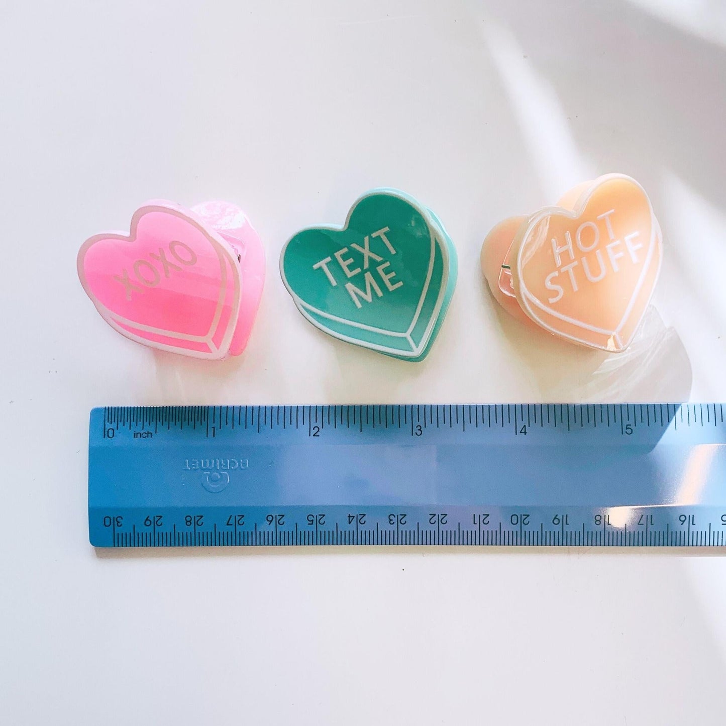 Romantic Set of 3 Mini Heart Claws in Heart Shaped Gift Box - Merry May