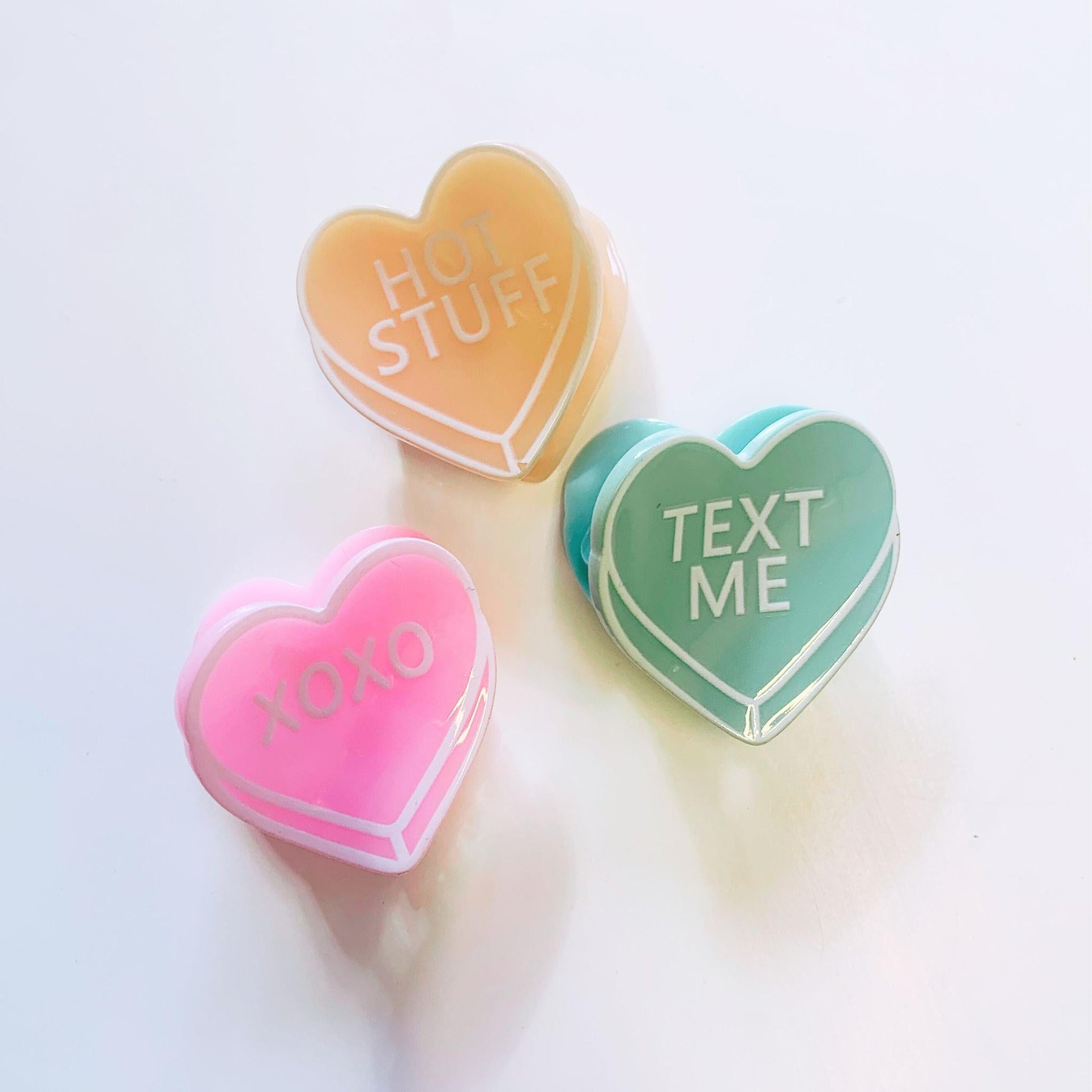 Romantic Set of 3 Mini Heart Claws in Heart Shaped Gift Box - Merry May