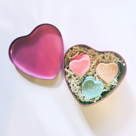 Romantic Set of 3 Mini Heart Claws in Heart Shaped Gift Box - Merry May