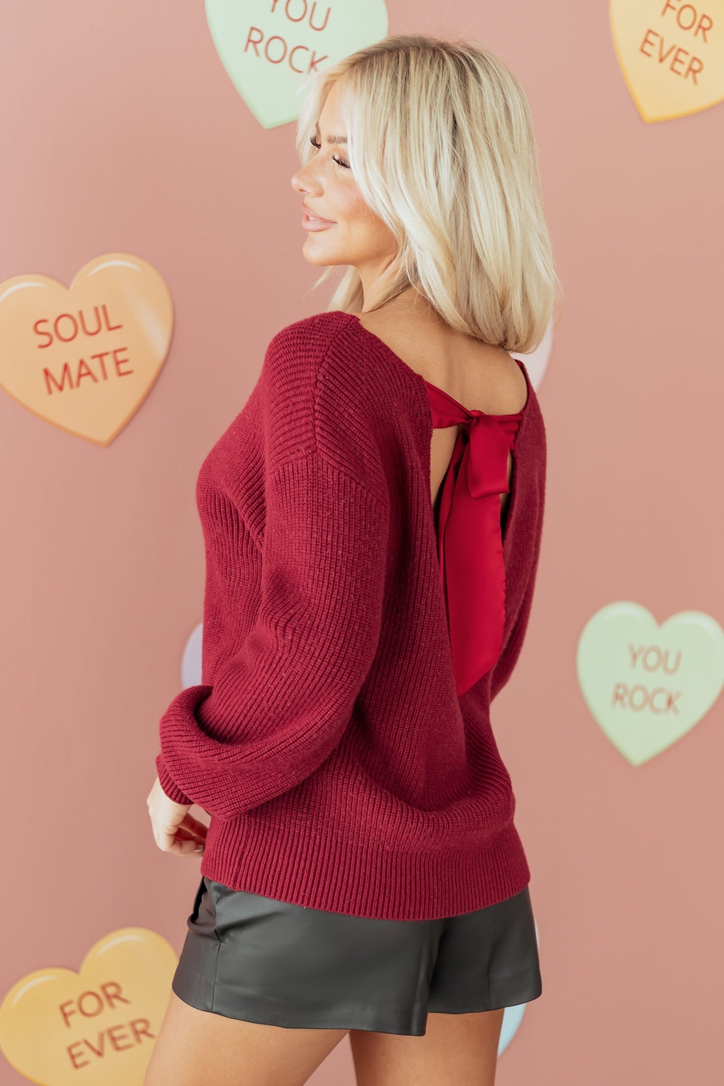 Rosalina Backless Drop Shoulder Sweater - Merry May