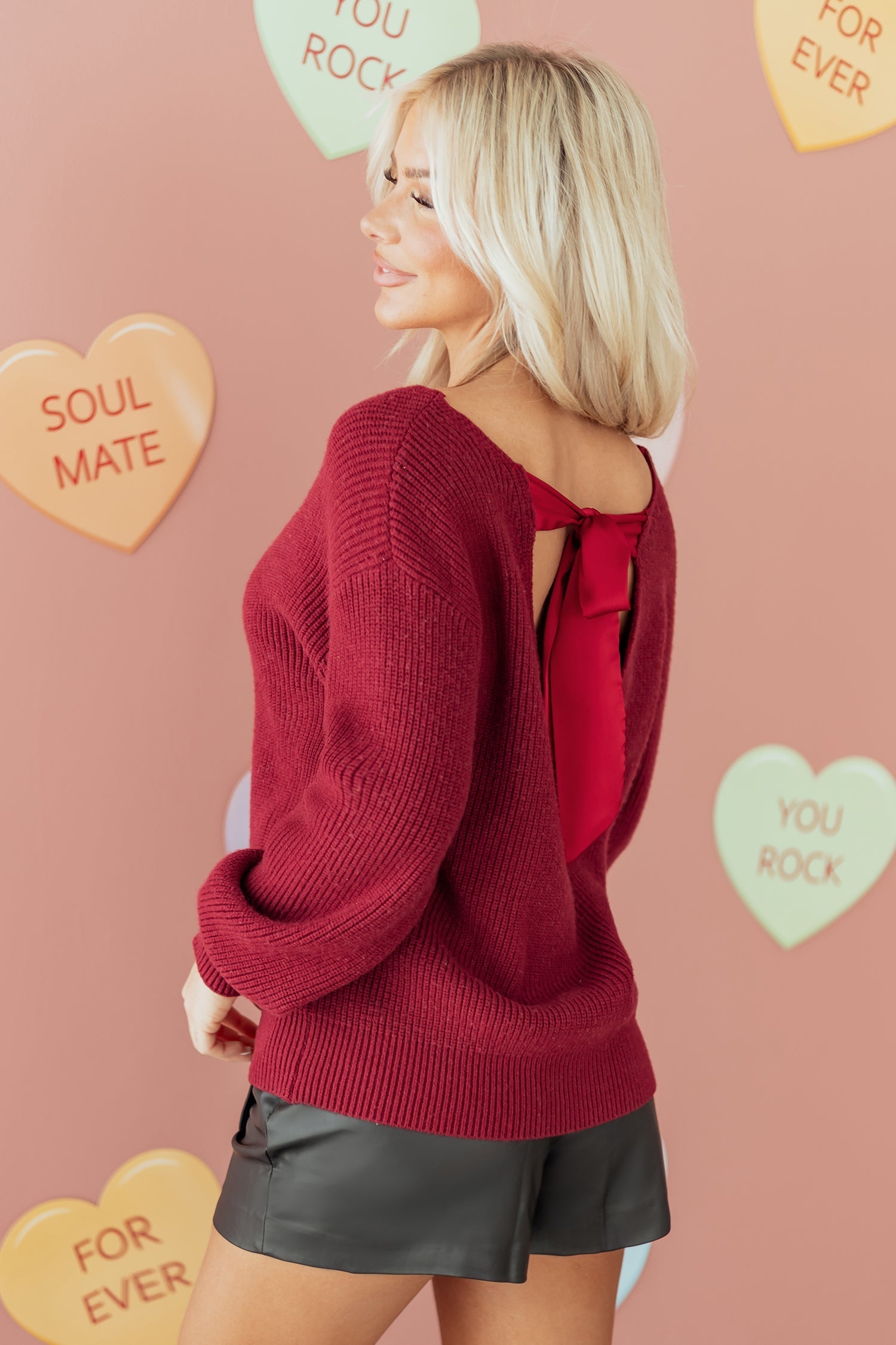 Rosalina Backless Drop Shoulder Sweater - Merry May