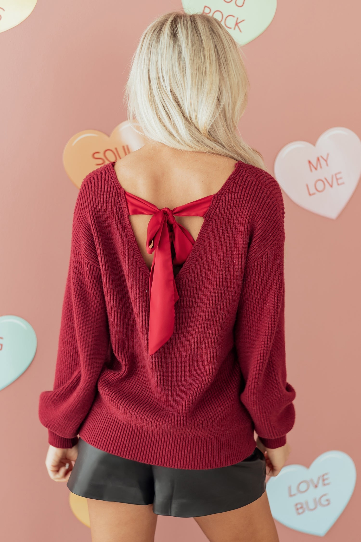 Rosalina Backless Drop Shoulder Sweater - Merry May