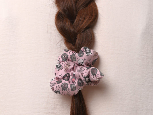 Cute Witchy Pink Recycled Fabric Hair Scrunchie