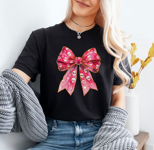 Skull Coquette Bow T-shirt - Merry May